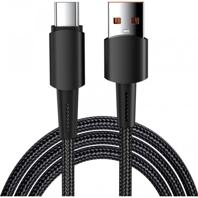 Кабель REXANT USB-A – Type-C, 6А, 120Вт, 1м, в черной нейлоновой оплетке 18-7063
