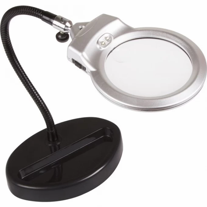Лупа с подсветкой REXANT 2 LED 90 мм (2.5х) + 22 мм (5х) ниша 12-0257 Лупа с подсветкой REXANT 2 LED 90 мм (2.5х) + 22 мм (5х) ниша 12-0257