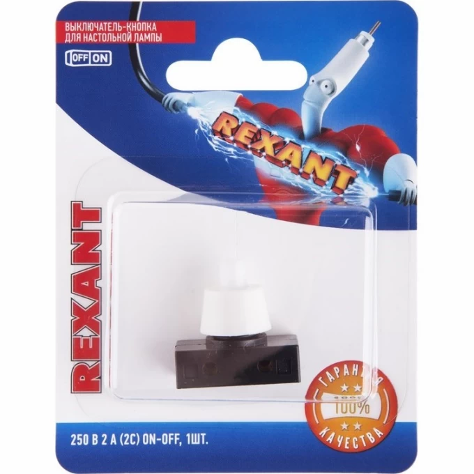 Выключатель-кнопка REXANT PBS-17A для настольной лампы, в упаковке 1шт. 06-0313-A Выключатель-кнопка REXANT PBS-17A для настольной лампы, в упаковке 1шт. 06-0313-A